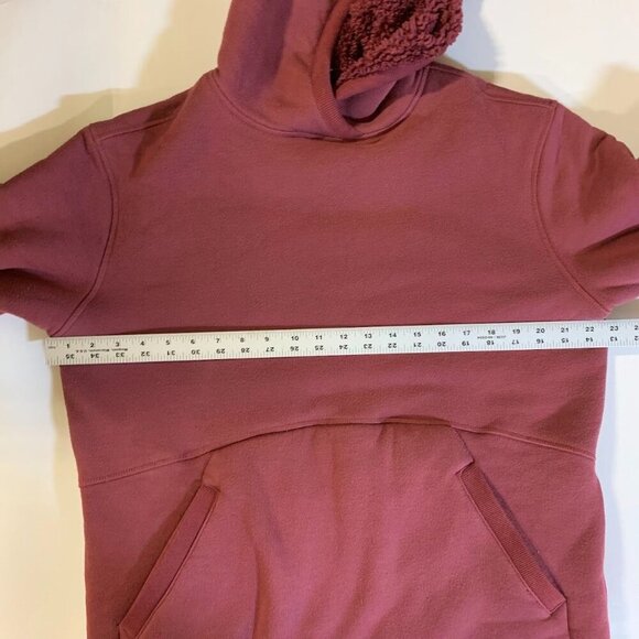 Athleta‎ Reversible Sherpa 511866 Maple Red Hooded Sweatshirt Size S - Picture 10 of 12